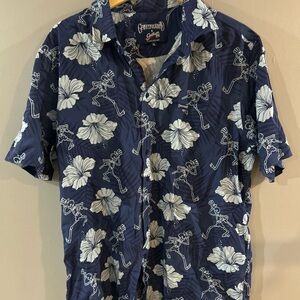 Grateful Dead Navy and White Floral Shirt